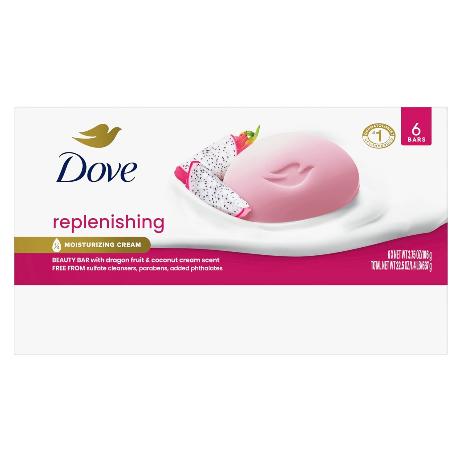 image:imageDove Beauty Bar Soap Glacial Water amp Avocado Oil I 6 Count 375 ozDragon Fruit
