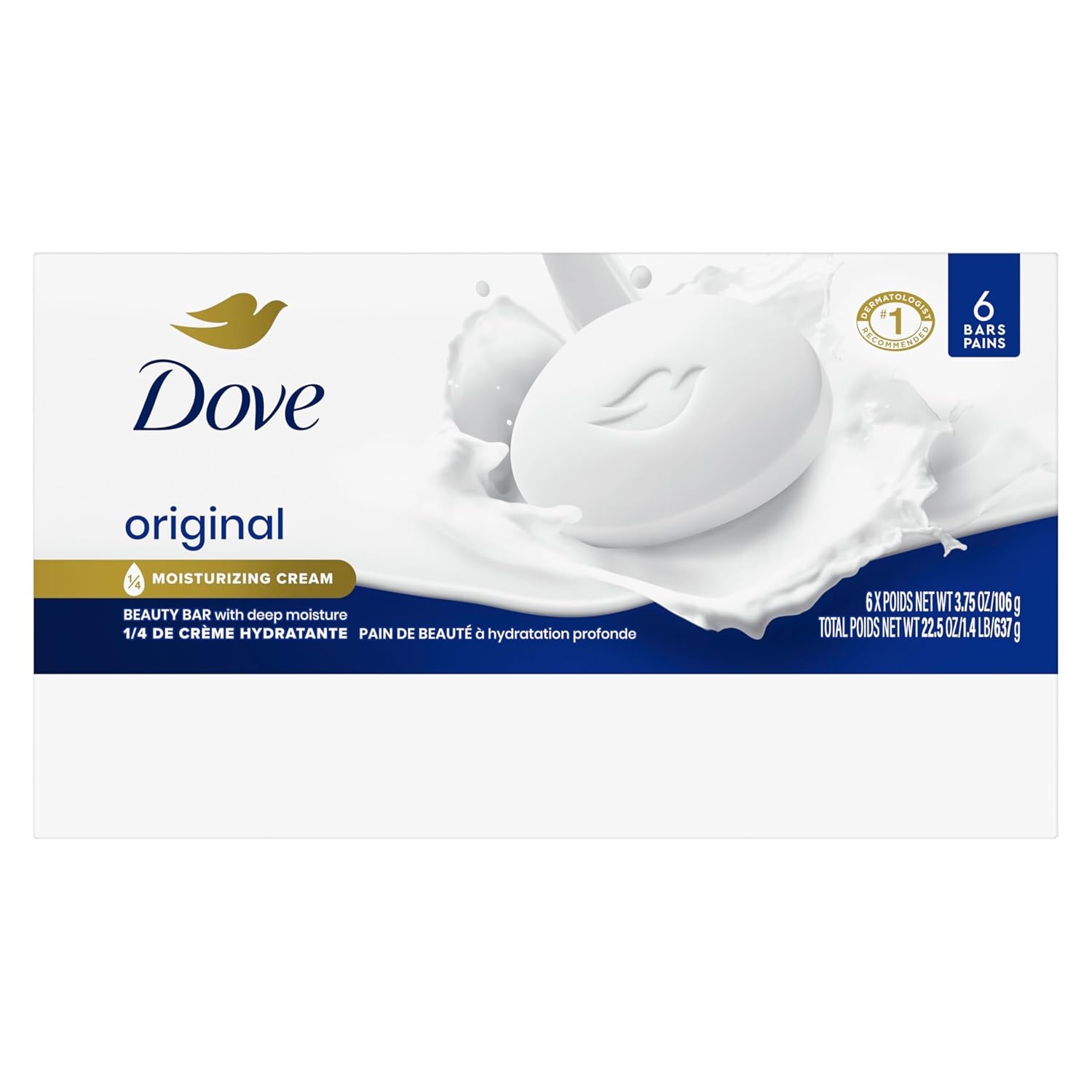 image:imageDove Beauty Bar Soap Original 8 Count for Soft Smooth Skin with 14 Moisturizing Cream 375 ozFragranced