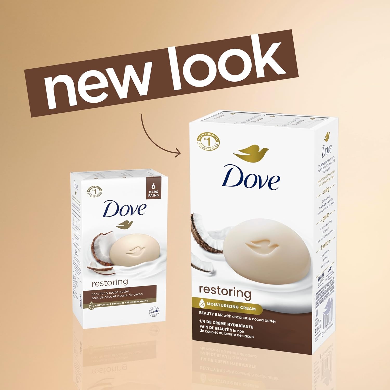 image:imageDove Beauty Bar Soap Restoring Coconut amp Cocoa Butter 6 Count 375 ozCoconut Cocoa Butter
