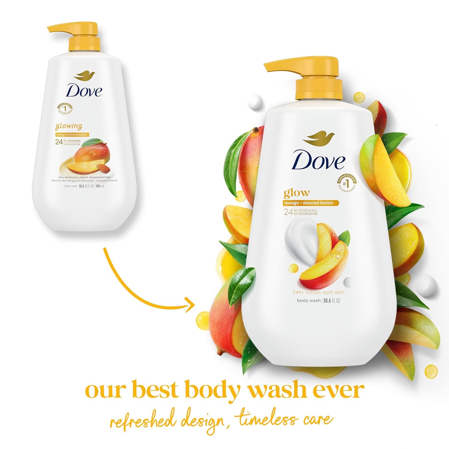 image:imageDove Body Wash Body Wash Gentle Exfoliate Sea Minerals 306 oz Sulfate FreeMango and Almond Butter