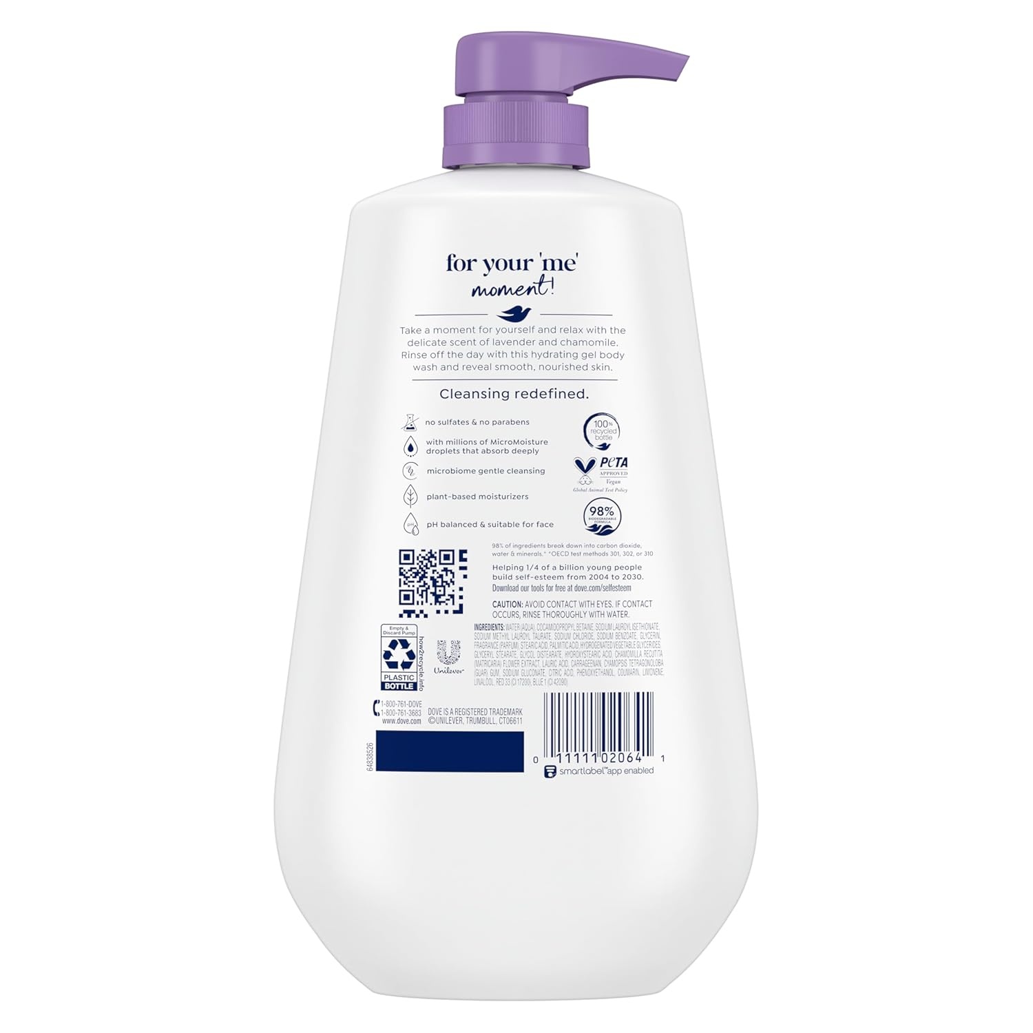 image:imageDove Body Wash Relax Lavender Oil amp Chamomile 306 oz Pump Sulfate Free306 Fl Oz Pack of 1