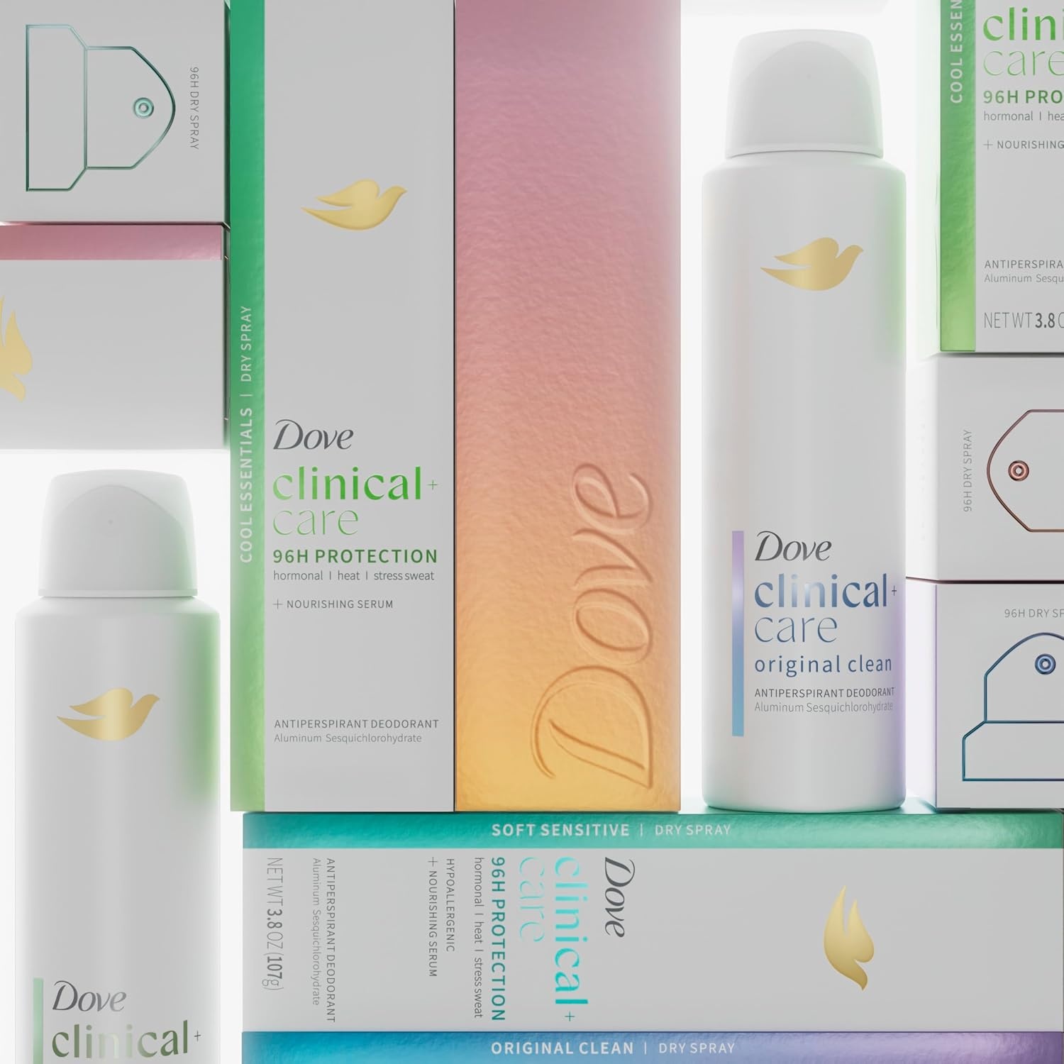 image:imageDove Clinical Care Fresh Peach Antiperspirant Dry Spray 38 oz38 Ounce Pack of 2