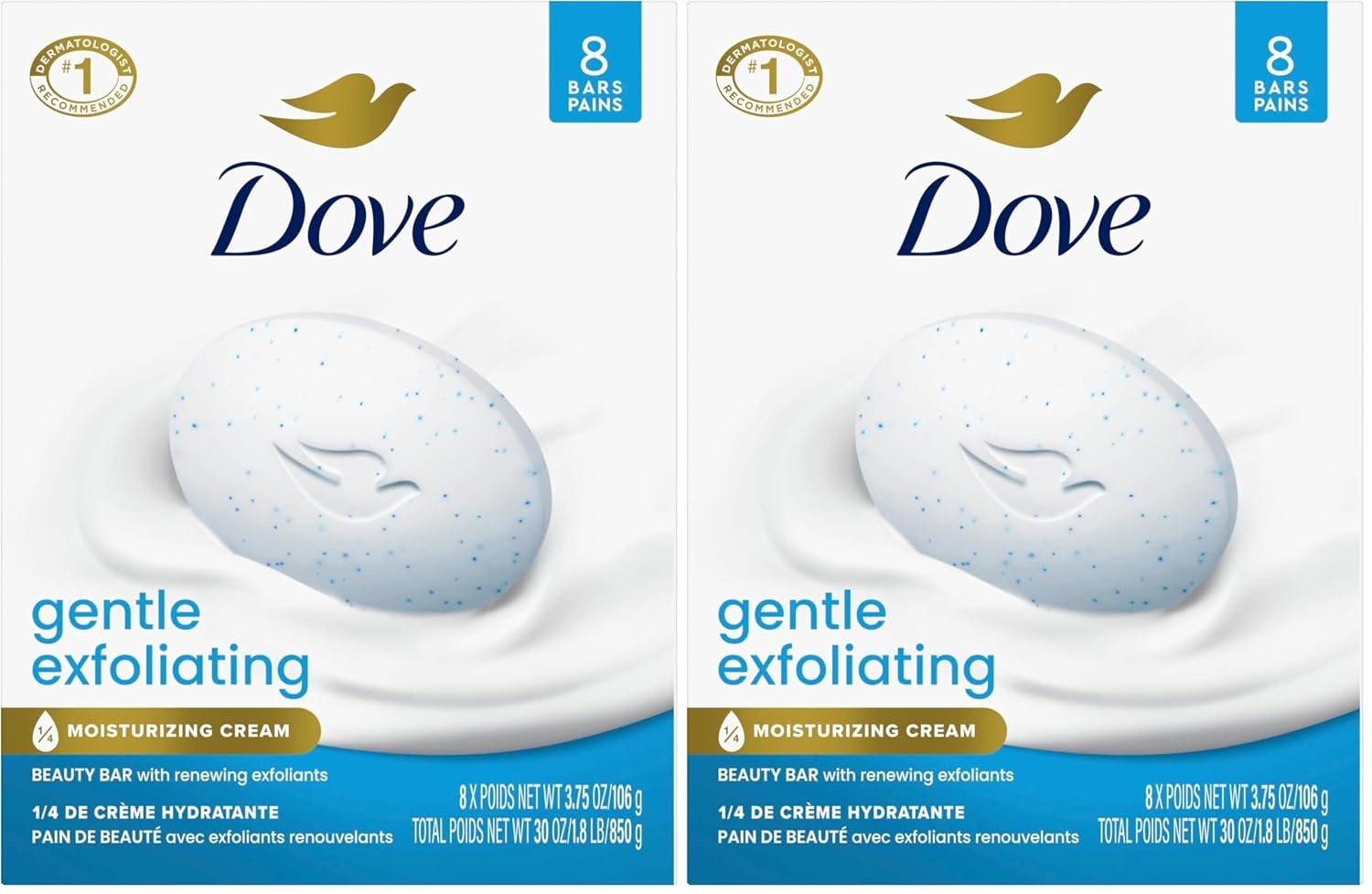 image:imageDove Gentle Exfoliating Beauty Bar Soap Renewing 8 Count 375 ozGentle Exfoliating