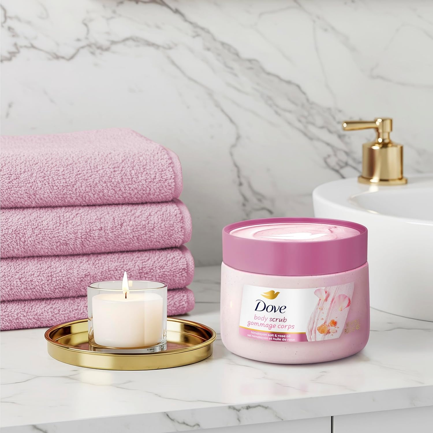 image:imageDove Himalayan Salt amp Rose Oil Body Scrub Exfoliates and Deeply 15 ozHimalayan Salt Rose Oil