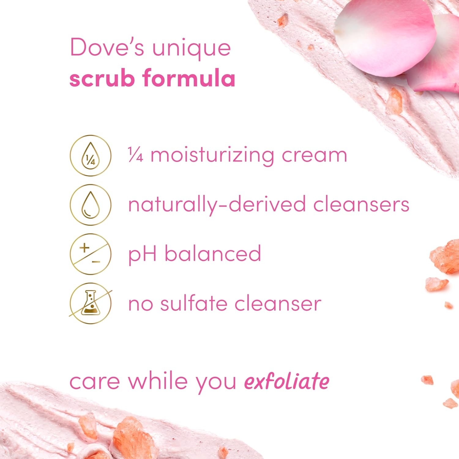image:imageDove Himalayan Salt amp Rose Oil Body Scrub Exfoliates and Deeply 15 ozHimalayan Salt Rose Oil