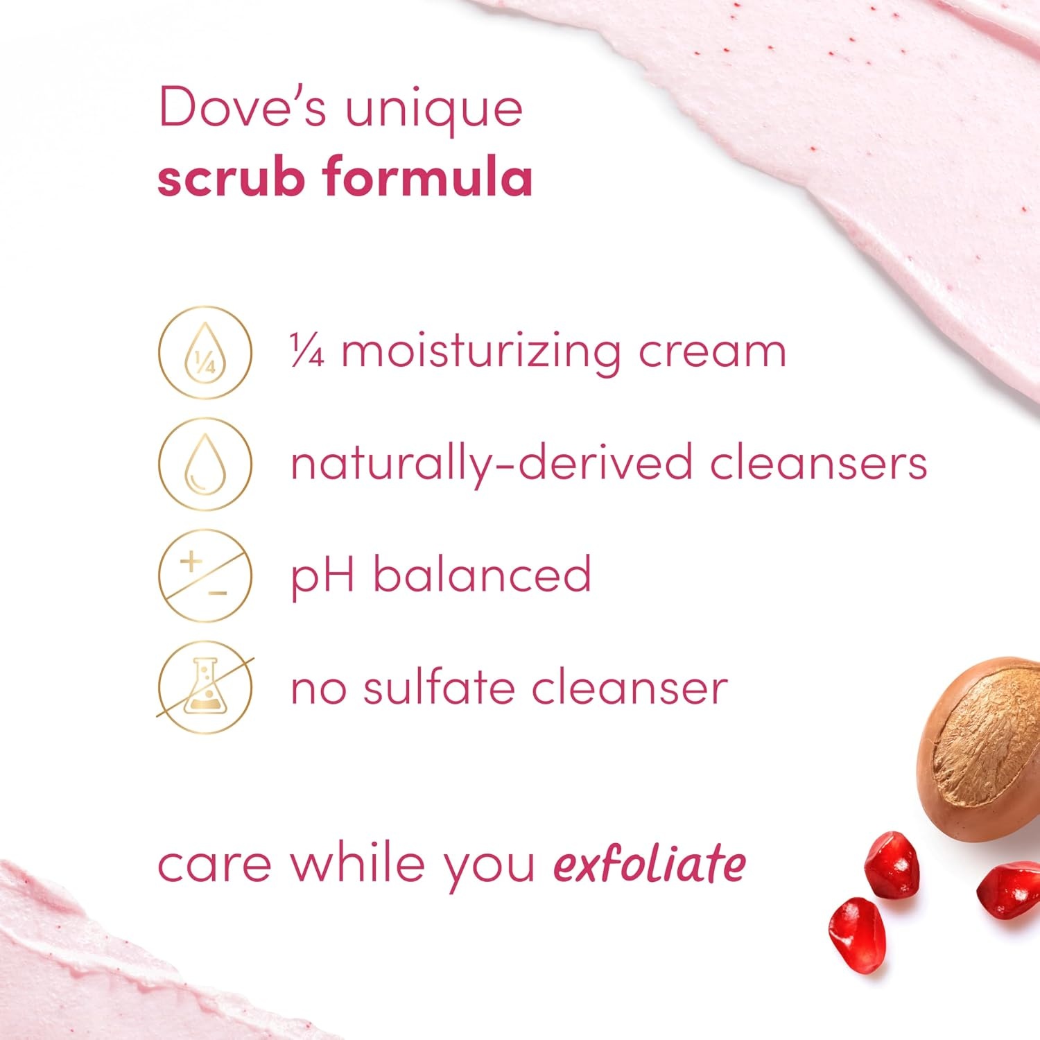 image:imageDove Himalayan Salt amp Rose Oil Body Scrub Exfoliates and Deeply 15 ozPomegranate Shea Butter