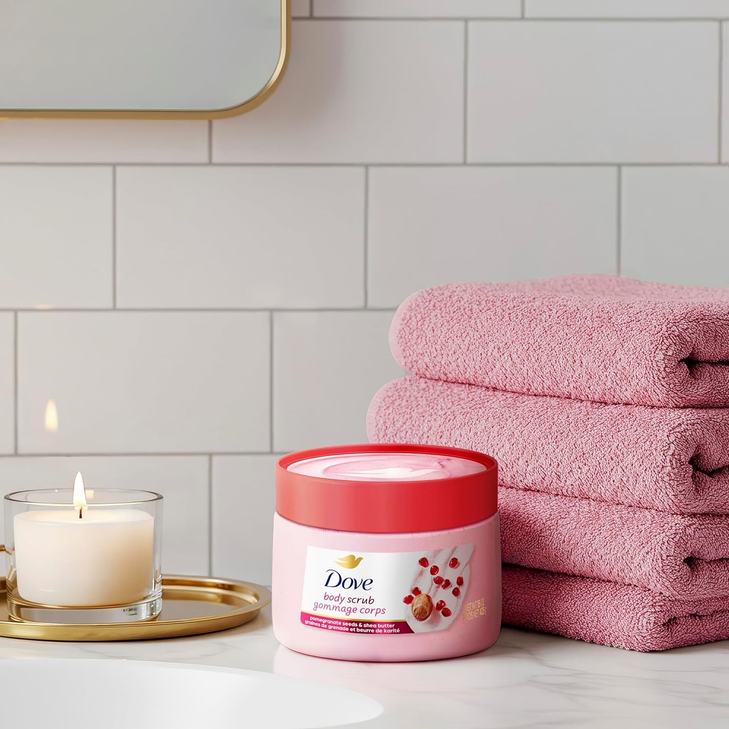 image:imageDove Himalayan Salt amp Rose Oil Body Scrub Exfoliates and Deeply 15 ozPomegranate Shea Butter