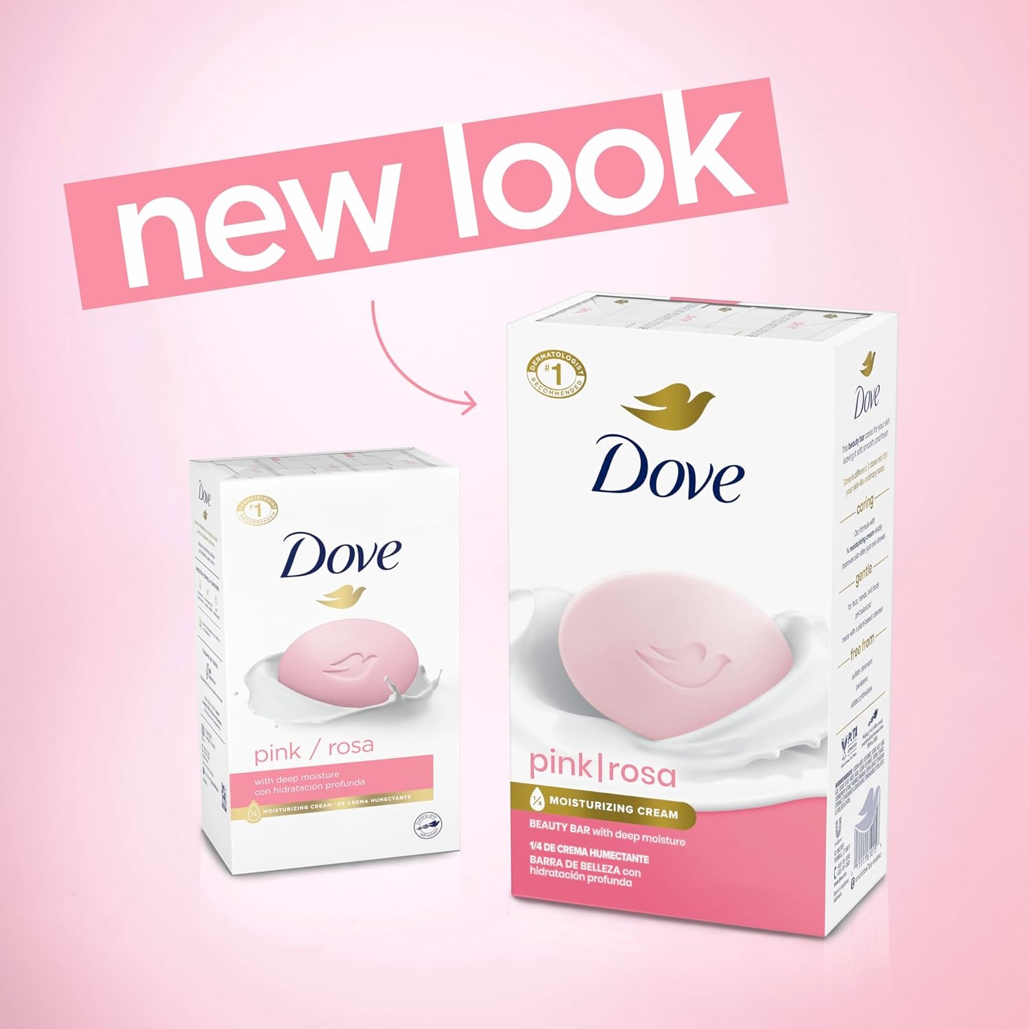 image:imageDove Pink Rosa Beauty Bar Soap 8 Count Cleanser 375 oz I beauty bar375 Ounce Pack of 72