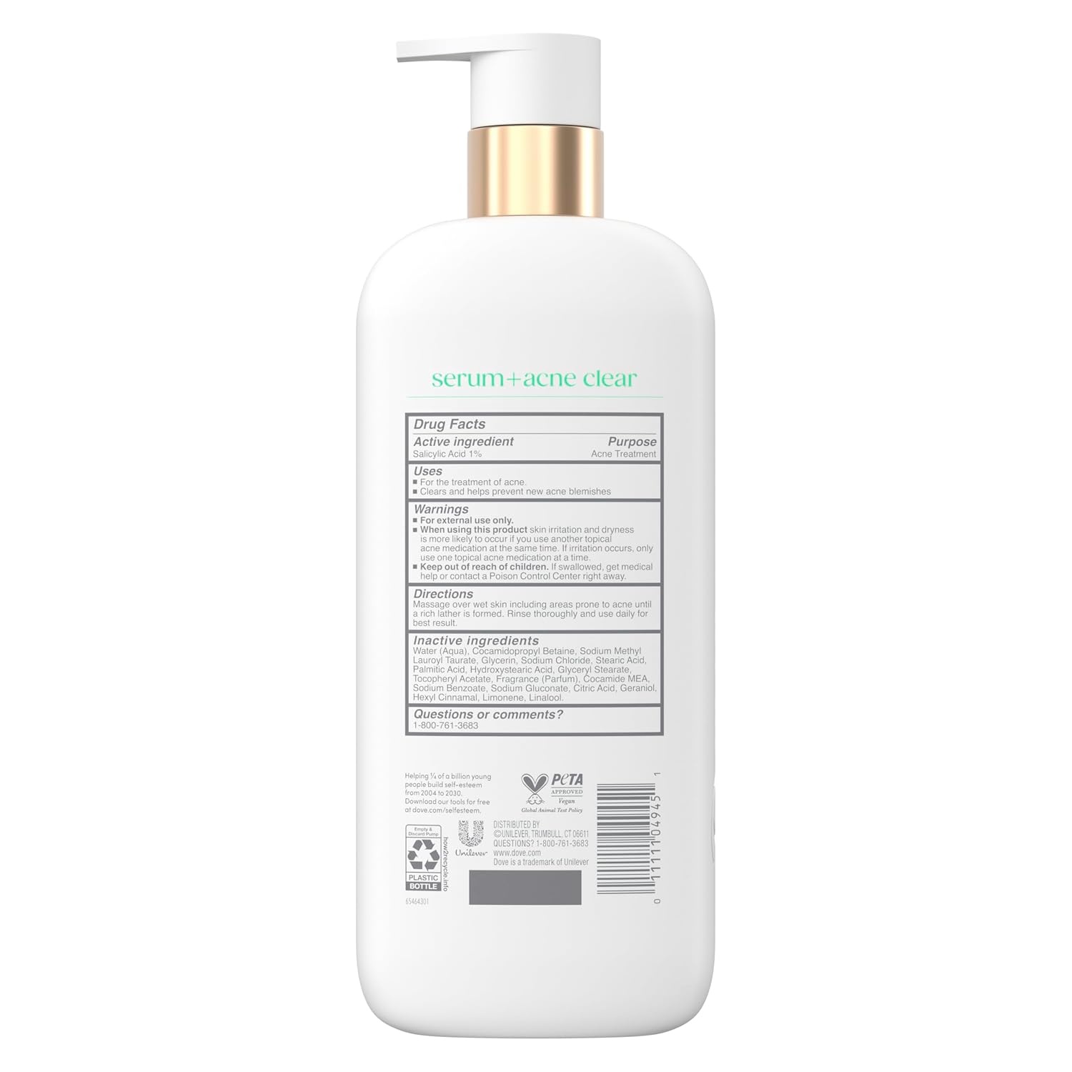 image:imageDove Serum Acne Clear Body Wash with 1 Salicylic Acid 185 oz185 Fl Oz Pack of 1