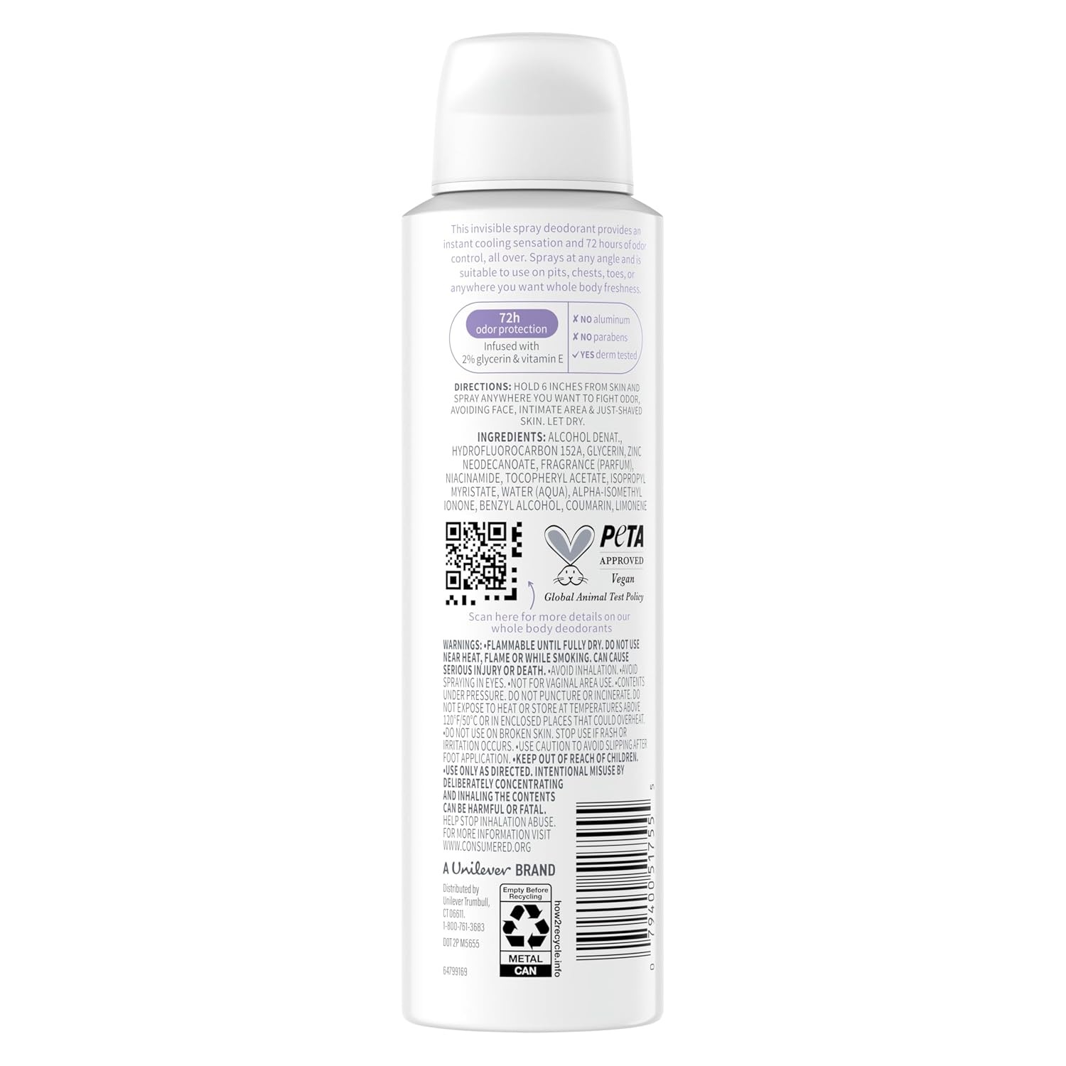 image:imageDove Whole Body Deodorant Cooling Spray Peach amp White Tea Aluminum Free 4ozCoconut Vanilla