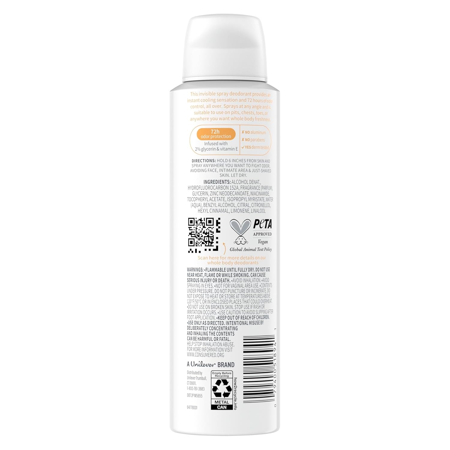 image:imageDove Whole Body Deodorant Cooling Spray Peach amp White Tea Aluminum Free 4ozPeach White Tea