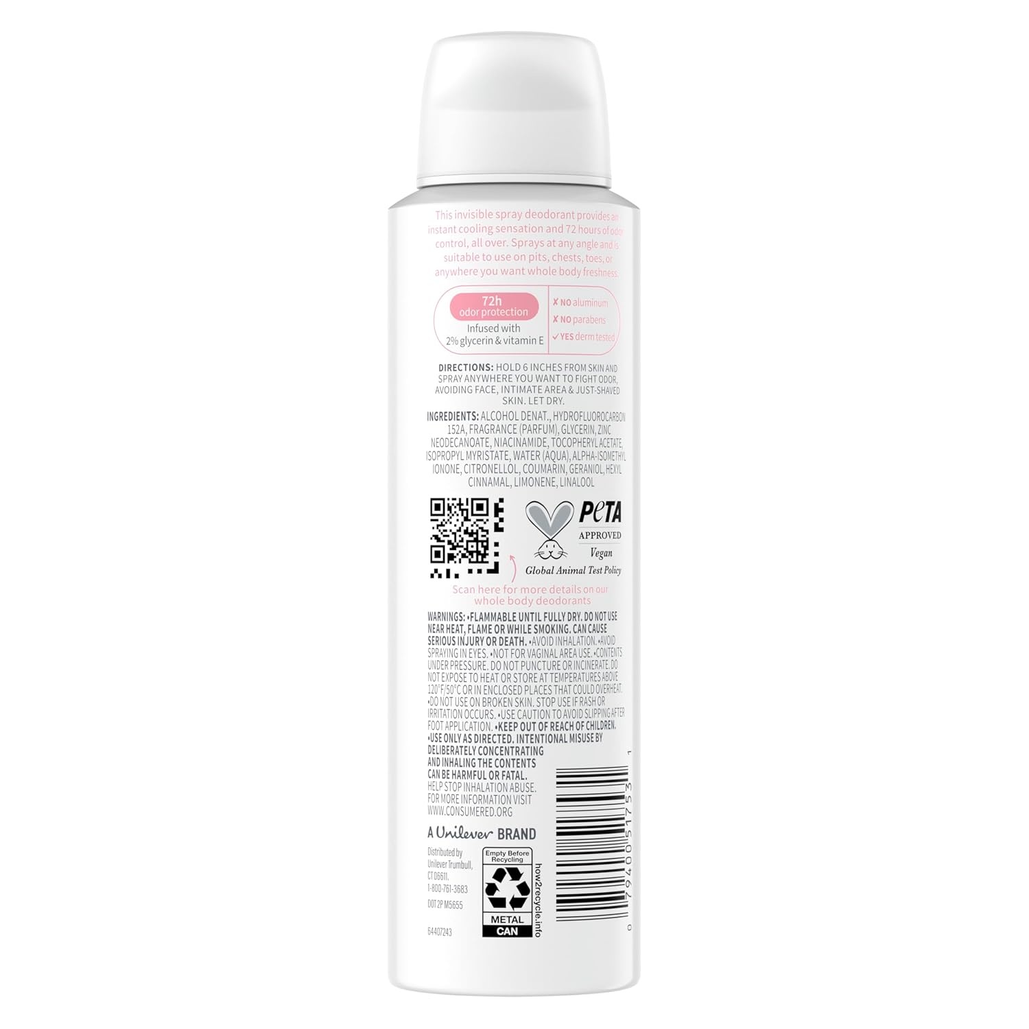 image:imageDove Whole Body Deodorant Cooling Spray Peach amp White Tea Aluminum Free 4ozRaspberry Rose