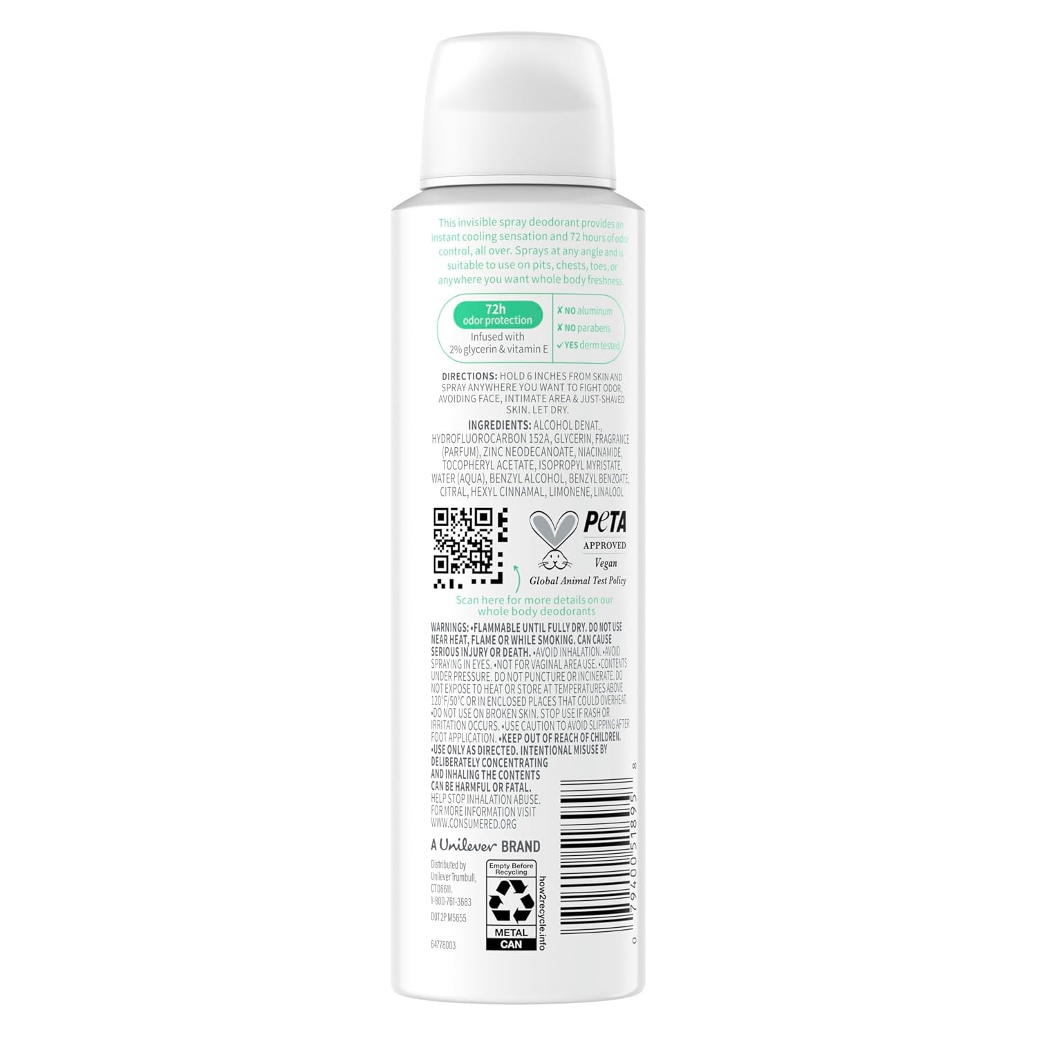 image:imageDove Whole Body Deodorant Cooling Spray Peach amp White Tea Aluminum Free 4ozSage Lavender