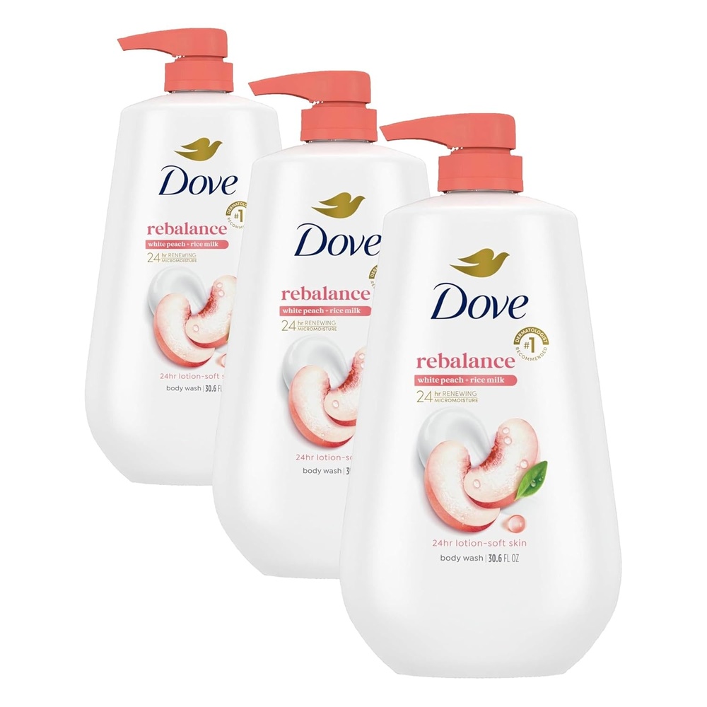 image:imageDove 24hr Rebalance Lotion Body Wash White Peach amp Rice Milk 306 ozPeach