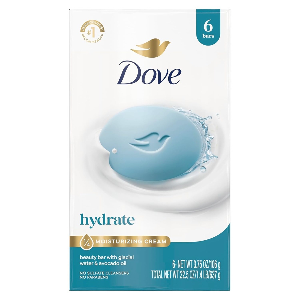 image:imageDove Beauty Bar Soap Glacial Water amp Avocado Oil I 6 Count 375 ozGlacial Water Avocado Oil