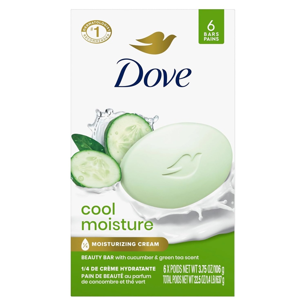 image:imageDove Beauty Bar Soap Cool Moisture Cucumber amp Green Tea Scent 6 Bars 375oz375 Ounce Pack of 6
