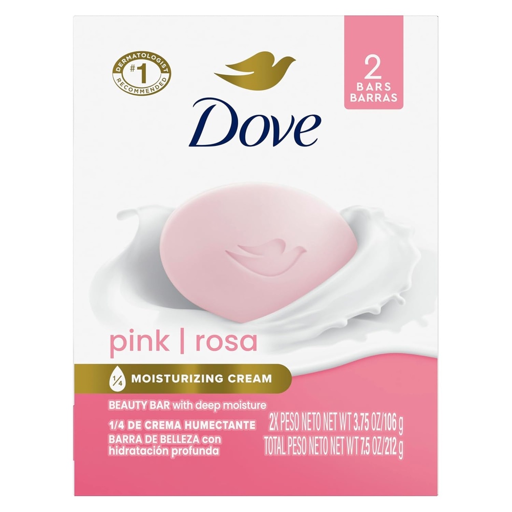 image:imageDove Pink Rosa Beauty Bar Soap 8 Count Cleanser 375 oz I beauty bar375 Ounce Pack of 2