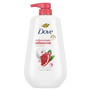 Dove 24hr Rebalance Lotion Body Wash, White Peach & Rice Milk, 30.6 oz(Pomegranate & Hibiscus)