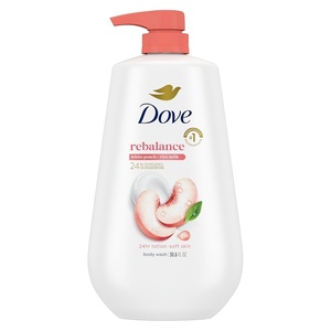 Dove 24hr Rebalance Lotion Body Wash, White Peach & Rice Milk, 30.6 oz(White Peach)