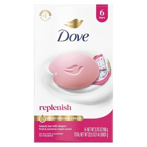 Dove Beauty Bar Soap , Glacial Water & Avocado Oil, I 6 Count 3.75 oz(Dragon Fruit)