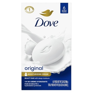 Dove Beauty Bar Soap Original 8 Count for Soft, Smooth Skin, with 1/4 Moisturizing Cream 3.75 oz(Fragranced)