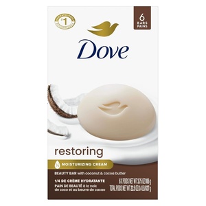 Dove Beauty Bar Soap Restoring Coconut & Cocoa Butter 6 Count 3.75 oz(Coconut & Cocoa Butter)
