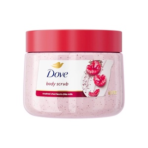 Dove Himalayan Salt & Rose Oil Body Scrub Exfoliates and Deeply 15 oz(Cherry & Chia)