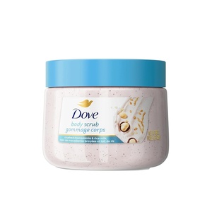 Dove Himalayan Salt & Rose Oil Body Scrub Exfoliates and Deeply 15 oz(Macadamia & Rice Milk)