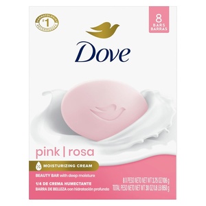 Dove Pink Rosa Beauty Bar Soap 8 Count, Cleanser, 3.75 oz I beauty bar(3.75 Ounce (Pack of 72))