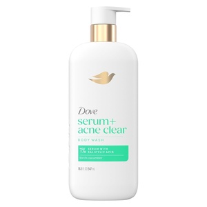 Dove Serum + Acne Clear Body Wash with 1% Salicylic Acid, 18.5 oz(18.5 Fl Oz (Pack of 1))
