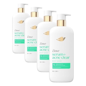 Dove Serum + Acne Clear Body Wash with 1% Salicylic Acid, 18.5 oz(18.5 Fl Oz (Pack of 4))