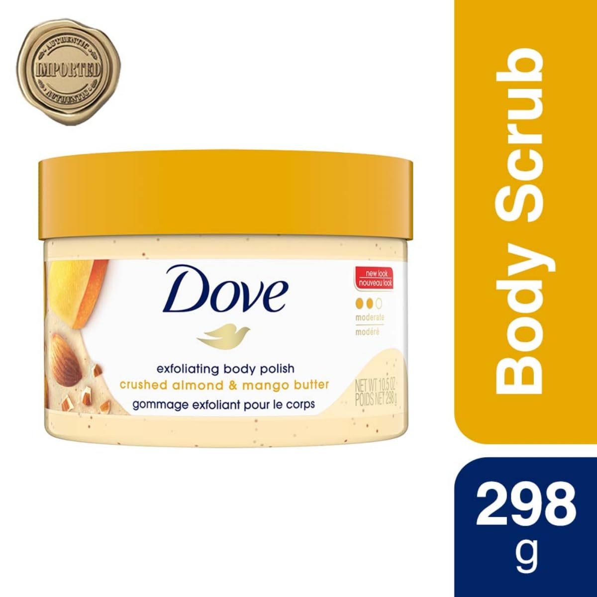 image:imageDove Exfoliating Body Polish Body Scrub Crushed Almond and Mango Butter 4 Count Exfoliating Scrub for Dry Skin Gently Exfoliates to Reveal Healthy Skin 105 ozMango Almond