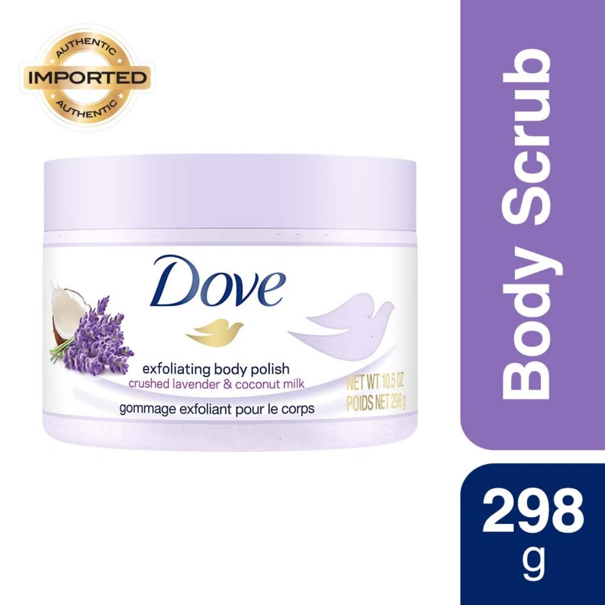 image:imageDove Exfoliating Body Polish Body Scrub Crushed Almond and Mango Butter 4 Count Exfoliating Scrub for Dry Skin Gently Exfoliates to Reveal Healthy Skin 105 ozLavender Coconut Milk