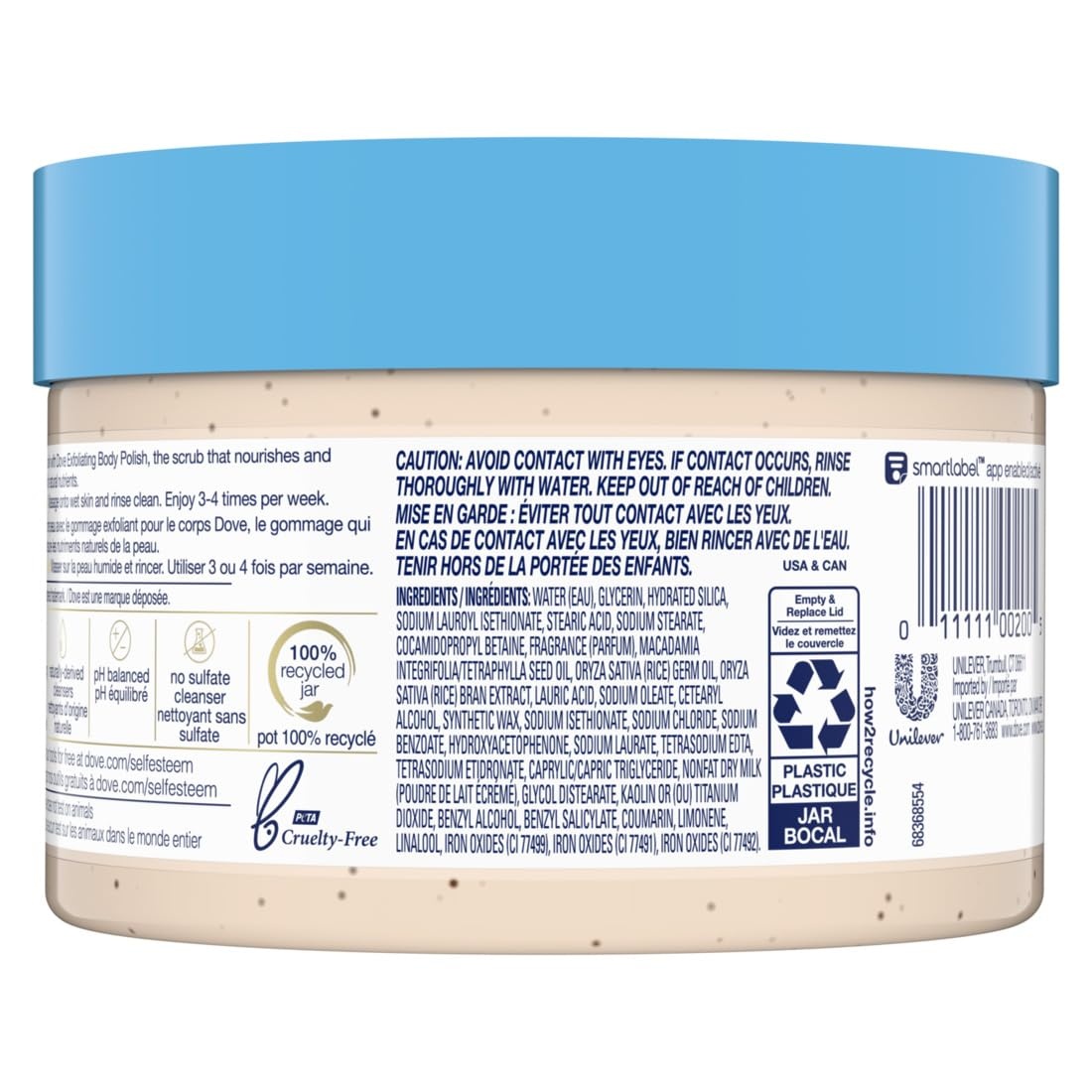 image:imageDove Exfoliating Body Polish Body Scrub Crushed Almond and Mango Butter 4 Count Exfoliating Scrub for Dry Skin Gently Exfoliates to Reveal Healthy Skin 105 ozCrushed Macadamia and Rice Milk