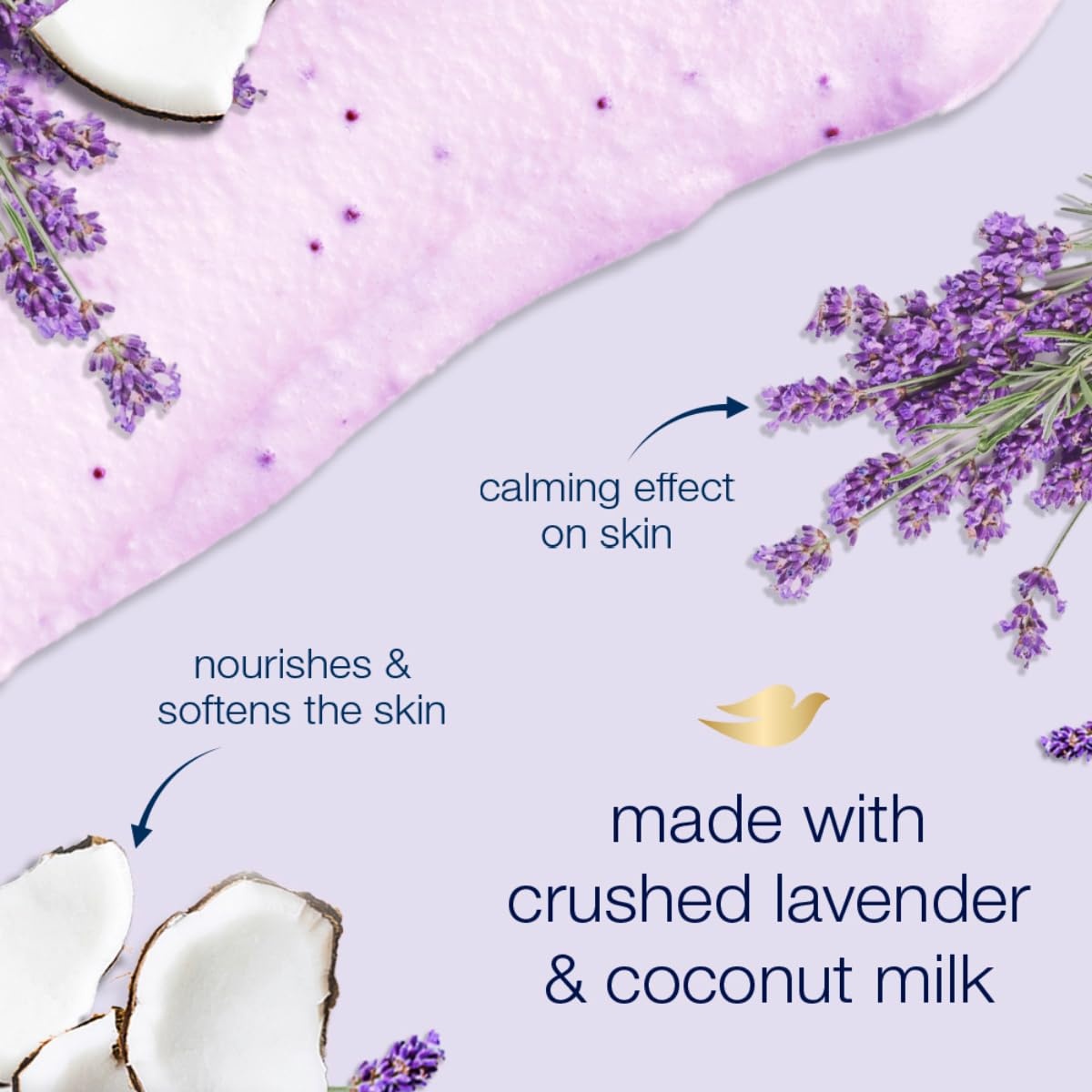 image:imageDove Exfoliating Body Polish Body Scrub Crushed Almond and Mango Butter 4 Count Exfoliating Scrub for Dry Skin Gently Exfoliates to Reveal Healthy Skin 105 ozLavender Coconut Milk