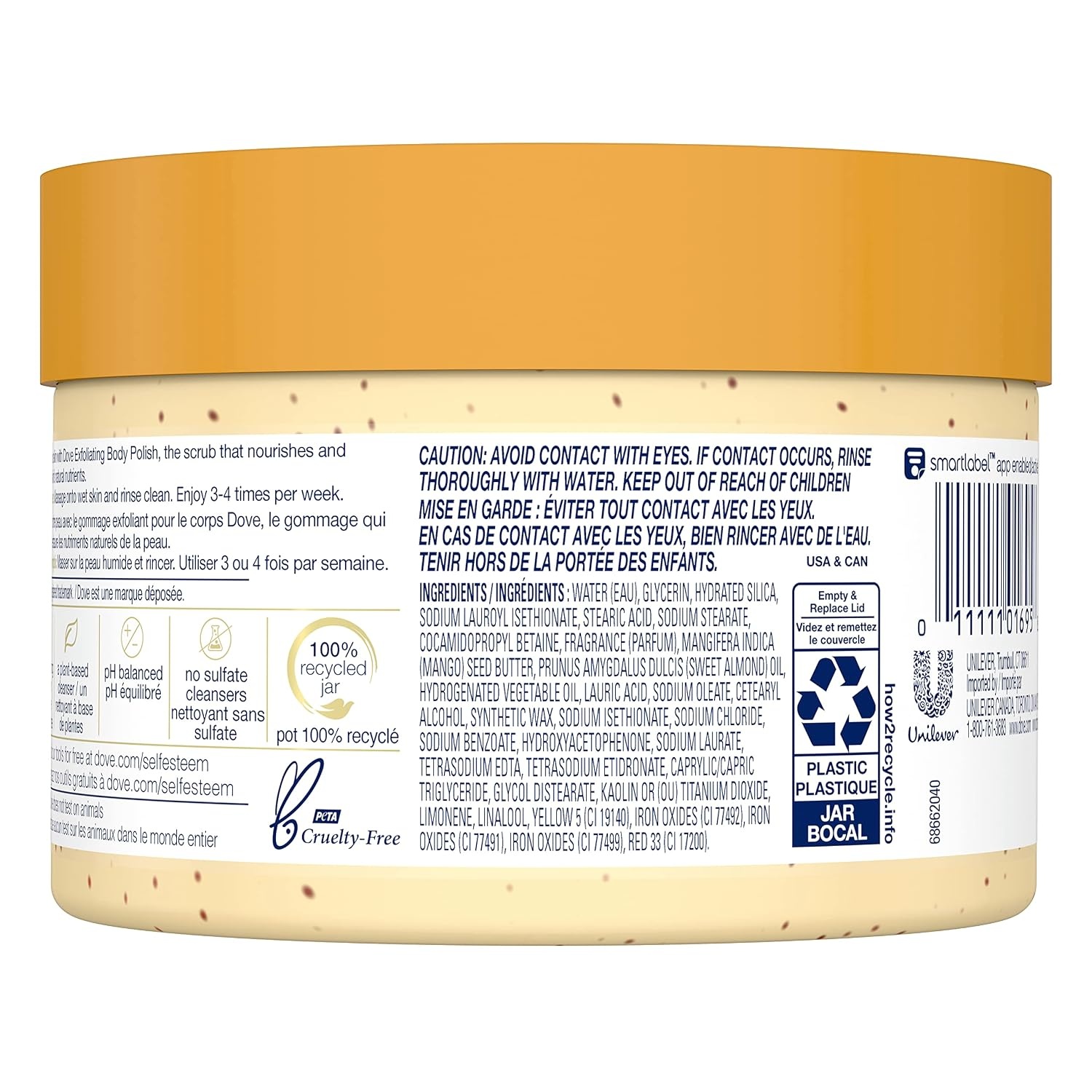 image:imageDove Exfoliating Body Polish Body Scrub Crushed Almond and Mango Butter 4 Count Exfoliating Scrub for Dry Skin Gently Exfoliates to Reveal Healthy Skin 105 ozMango Almond