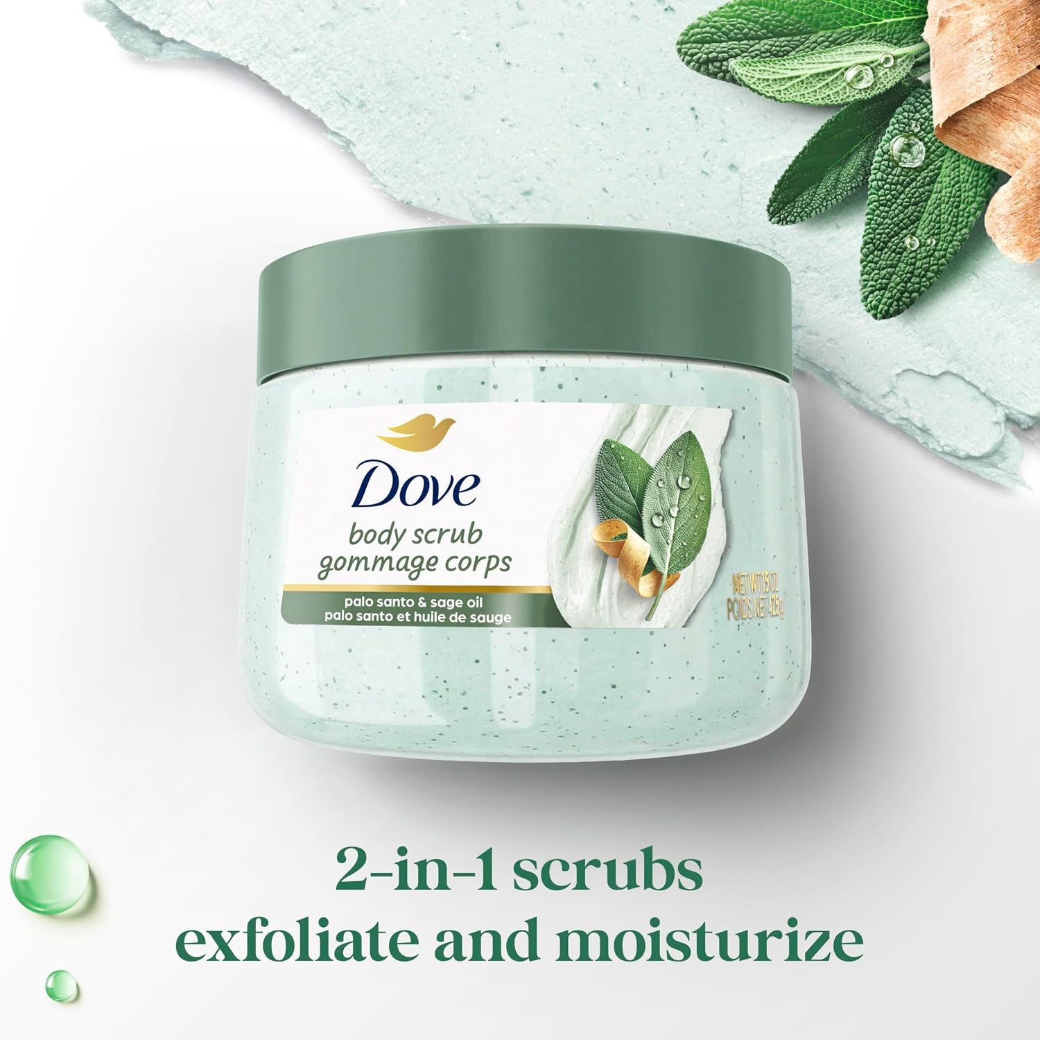 image:imageDove Limited Edition Body Scrub Palo Santo amp Sage Oil For Exfoliated 15 OZ15 Ounce Pack of 1