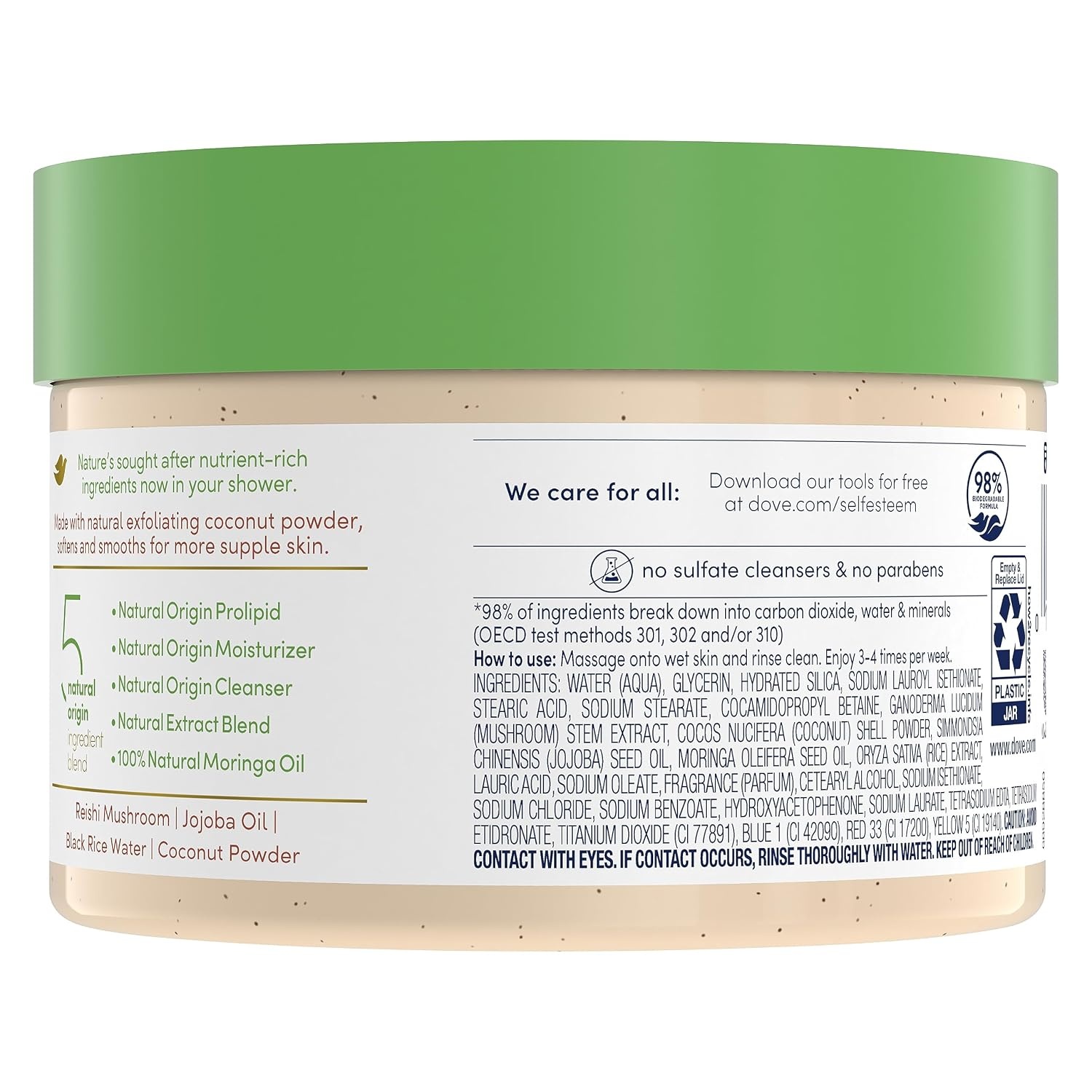 image:imageDove Powered By Nature Smoothing Body Polish Exfoliating With 5 Natural Origin Ingredient Blend For Skin Care 105 oz Pack of 1105 Ounce Pack of 1