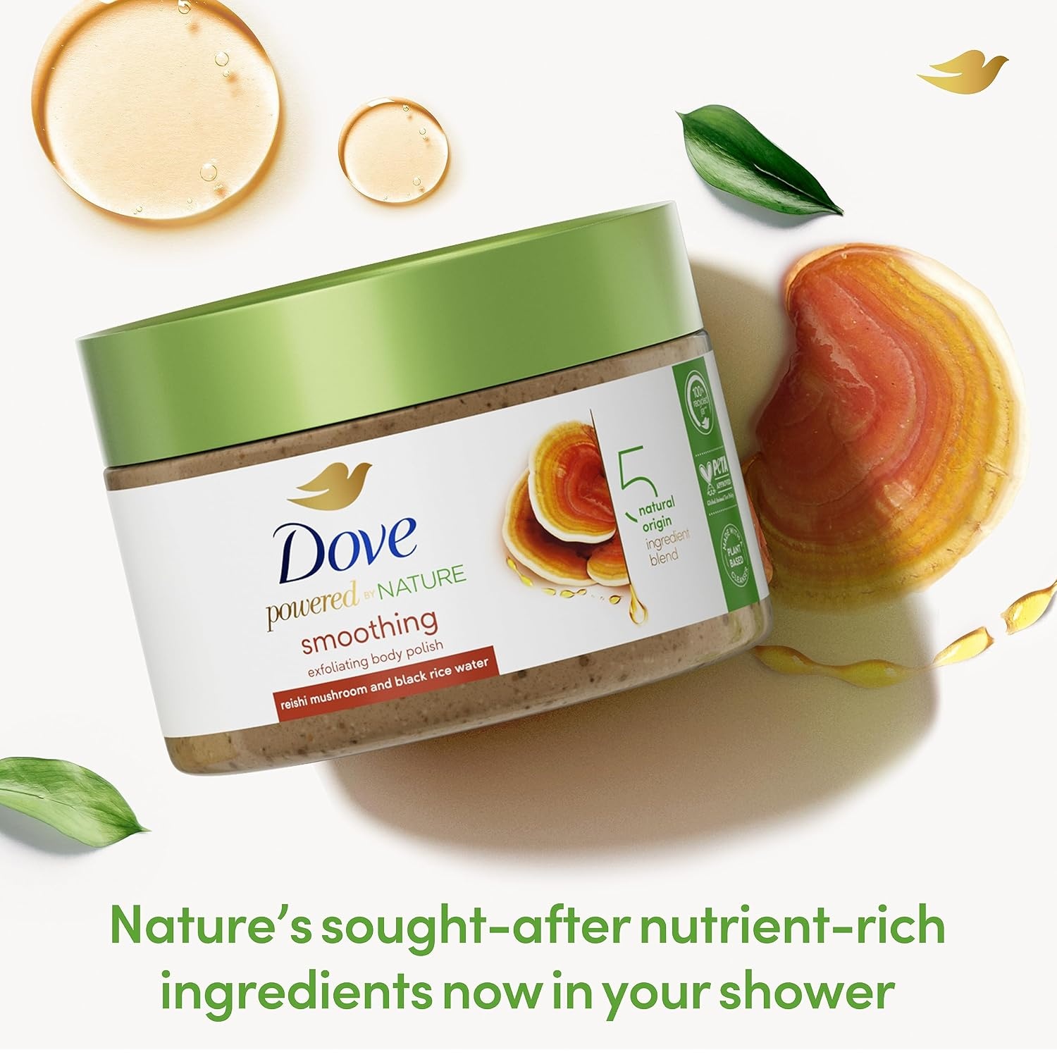 image:imageDove Powered By Nature Smoothing Body Polish Exfoliating With 5 Natural Origin Ingredient Blend For Skin Care 105 oz Pack of 1105 Ounce Pack of 1