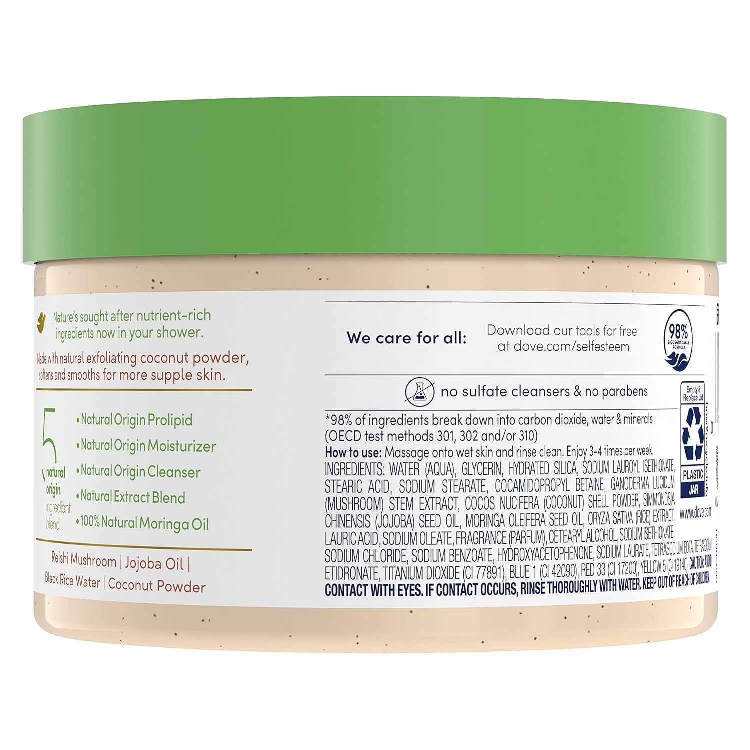 image:imageDove Powered By Nature Smoothing Body Polish Exfoliating With 5 Natural Origin Ingredient Blend For Skin Care 105 oz Pack of 1105 Ounce Pack of 1