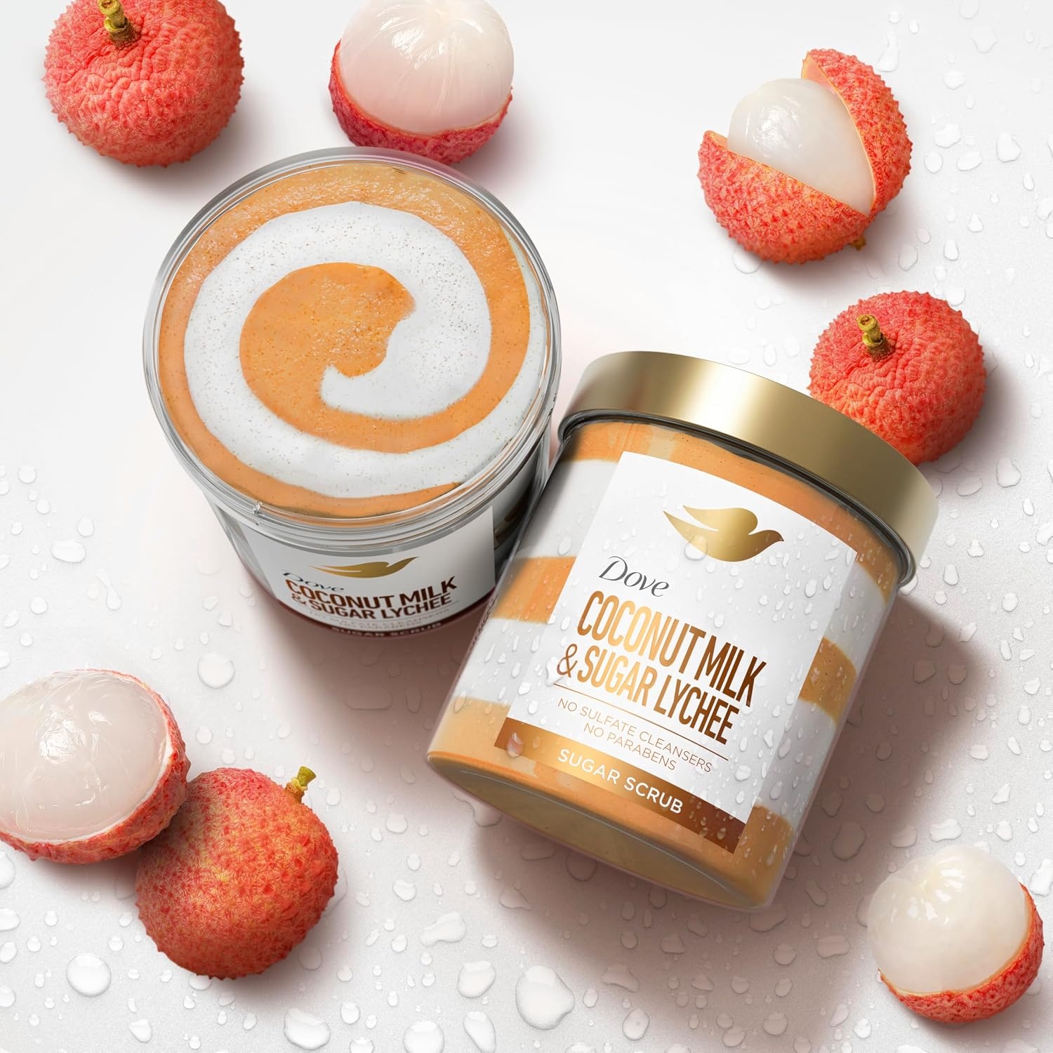 image:imageDove Sugar Body Scrub Coconut amp Lychee For Exfoliated amp Hydrated skin 15 oz15 Ounce Pack of 3
