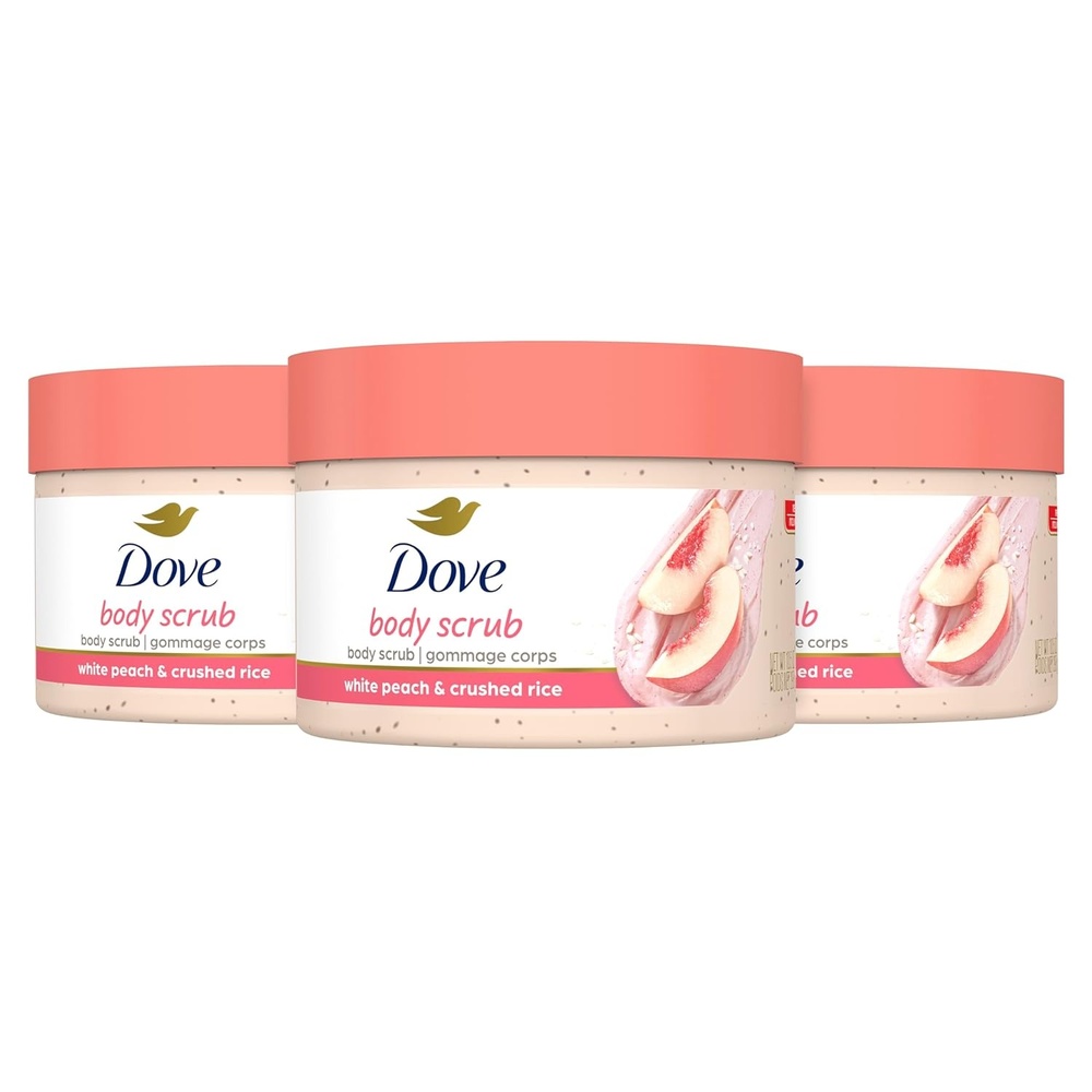 image:imageDove Body Scrub White Peach amp Crushed Rice 3 Count for Visibly SilkySmooth Nourished Skin with Moisturizing CreamWhite Peach Crushed Rice