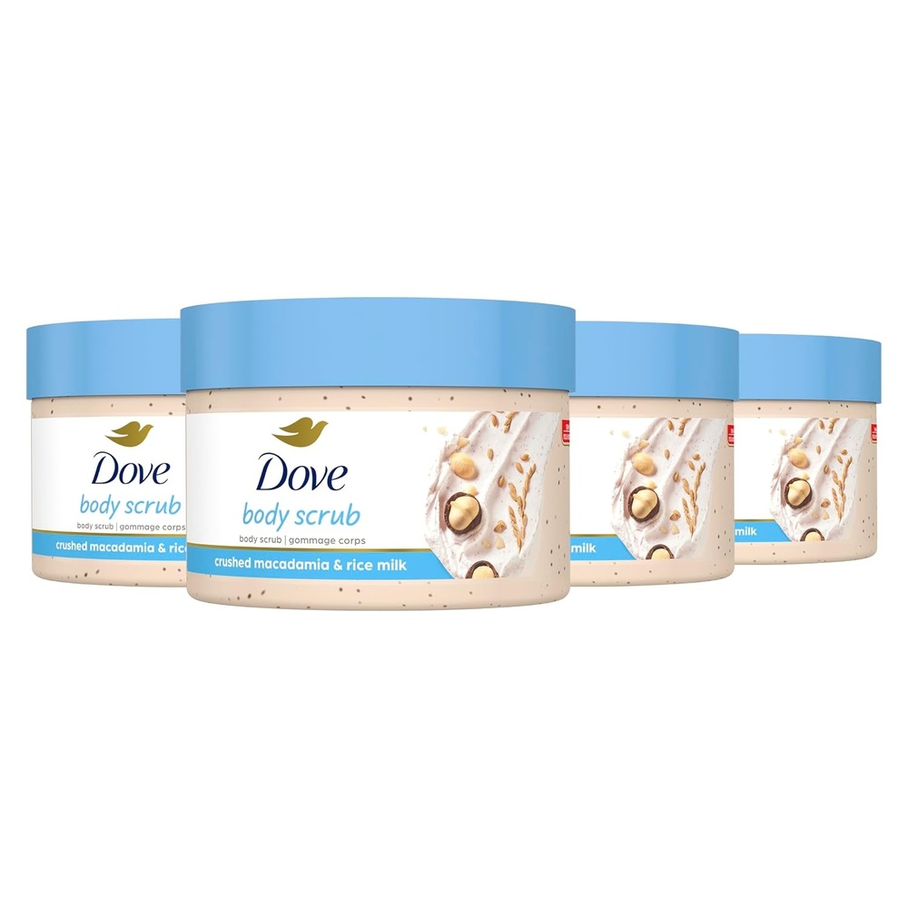 image:imageDove Exfoliating Body Polish Body Scrub Crushed Almond and Mango Butter 4 Count Exfoliating Scrub for Dry Skin Gently Exfoliates to Reveal Healthy Skin 105 ozCrushed Macadamia and Rice Milk