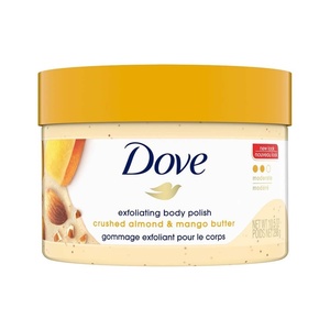 Dove Scrub For Silky Smooth Skin Brown Sugar & Coconut Butter Body Scrub Exfoliates & Restores Skin’s Natural Nutrients, 10.5 oz, 4 Count(Mango Almond)