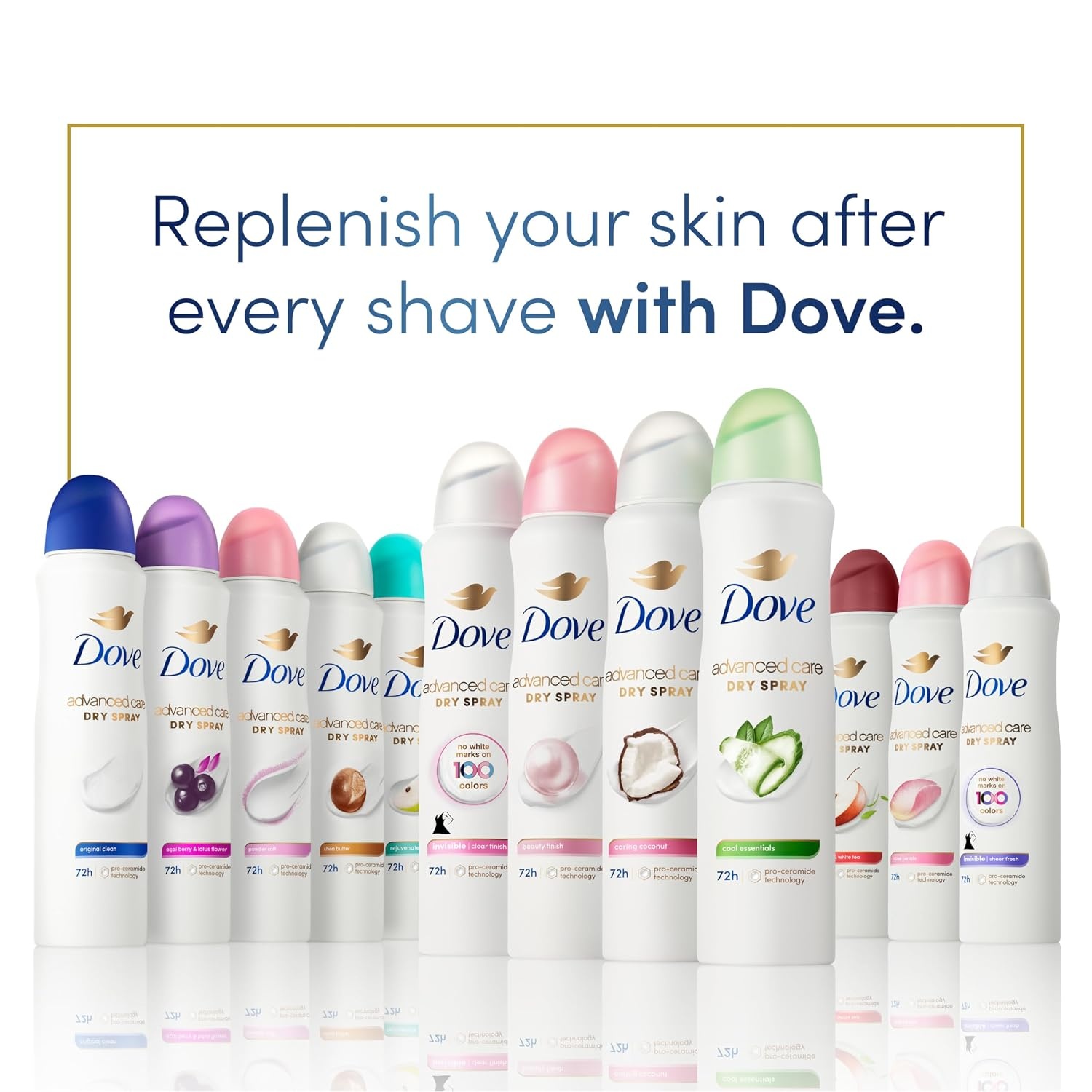 image:imageDove Advanced Care Antiperspirant Deodorant Spray Cool Essentials 38oz 4PK114 Ounce Pack of 1