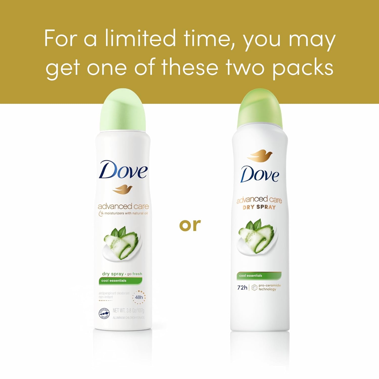 image:imageDove Advanced Care Antiperspirant Deodorant Spray Cool Essentials 38oz 4PK152 Ounce Pack of 1