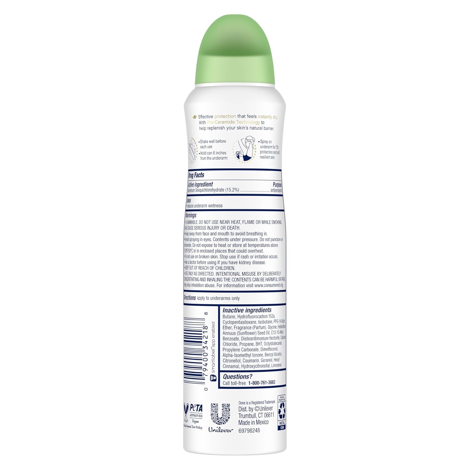 image:imageDove Advanced Care Antiperspirant Deodorant Spray Cool Essentials 38oz 4PK152 Ounce Pack of 1