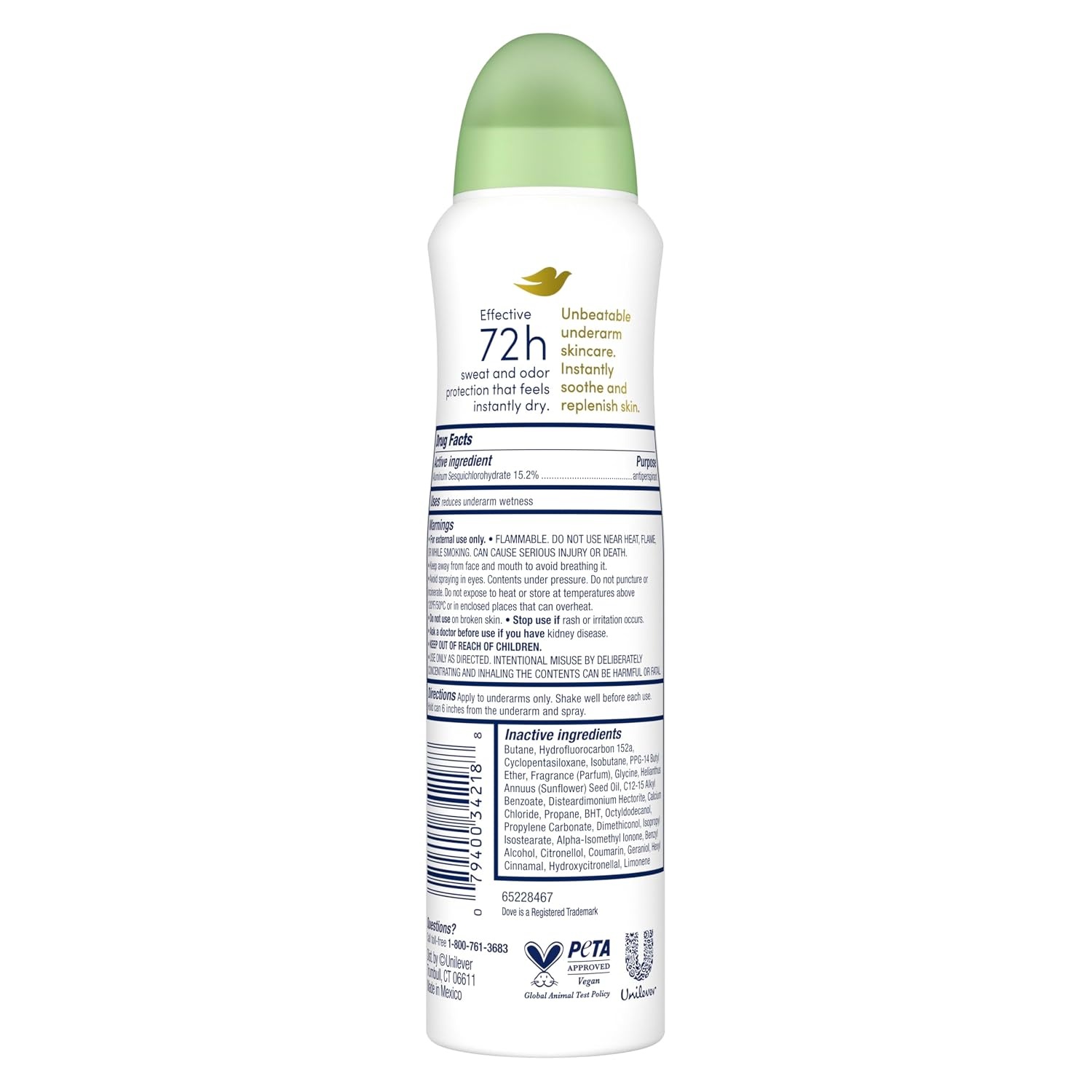 image:imageDove Advanced Care Antiperspirant Deodorant Spray Cool Essentials 38oz 4PK38 Ounce Pack of 1