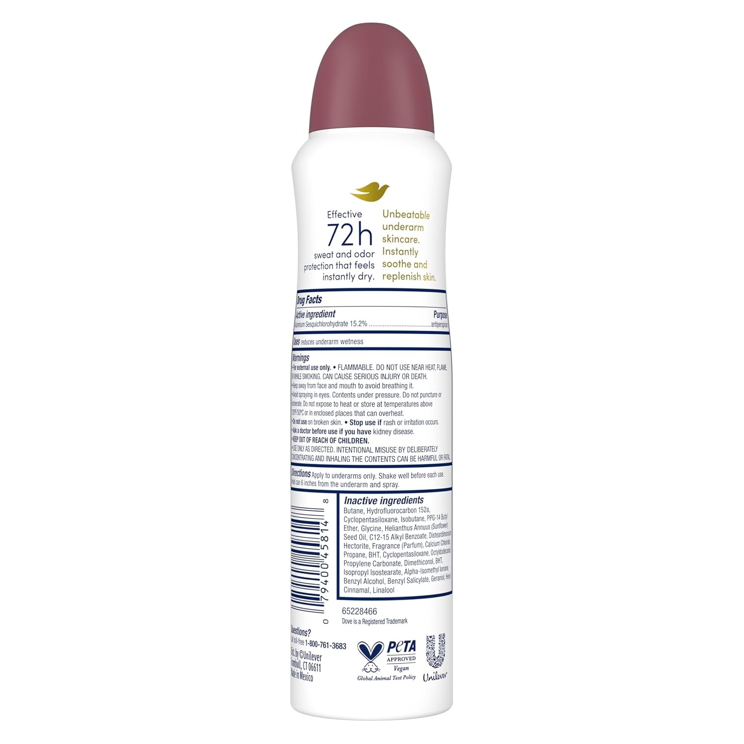 image:imageDove Advanced Care Antiperspirant Deodorant Spray Cool Essentials 38oz 4PK38 Ounce Pack of 1