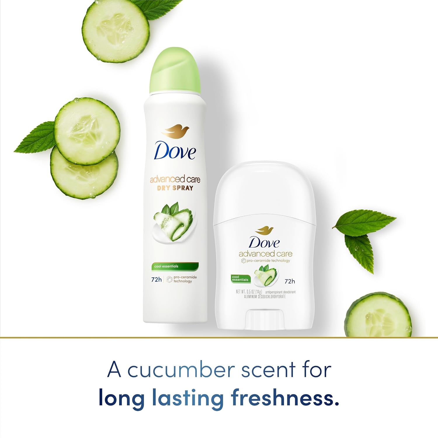 image:imageDove Advanced Care Antiperspirant Deodorant Stick 36 Ct Cool Essentials for helping your skinbarrier repair after shaving 72h odor control and allday sweatprotection with ProCeramide Technology 05ozCucumber Pear